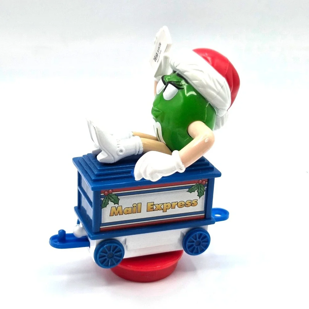 2002 M&M Christmas Holiday Train Series 1 Car 5 Green Mail Express‎ Tube Topper